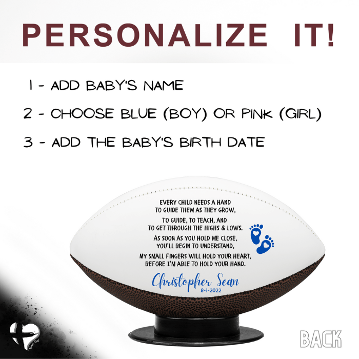 Gift For New Dad From Wife - Personalized Baby Name - Football & Stand HGF#135FB Sports fan accessories 