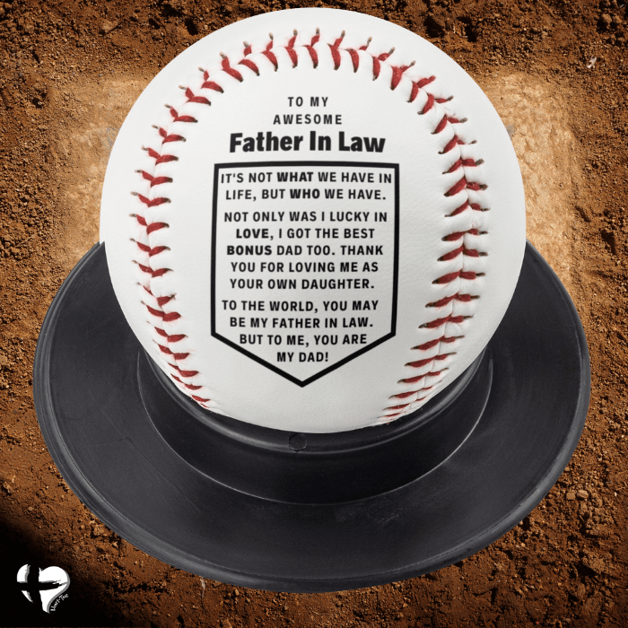 Father In Law - Lucky To Have You - Custom Baseball HGF#219BB Sports Red 