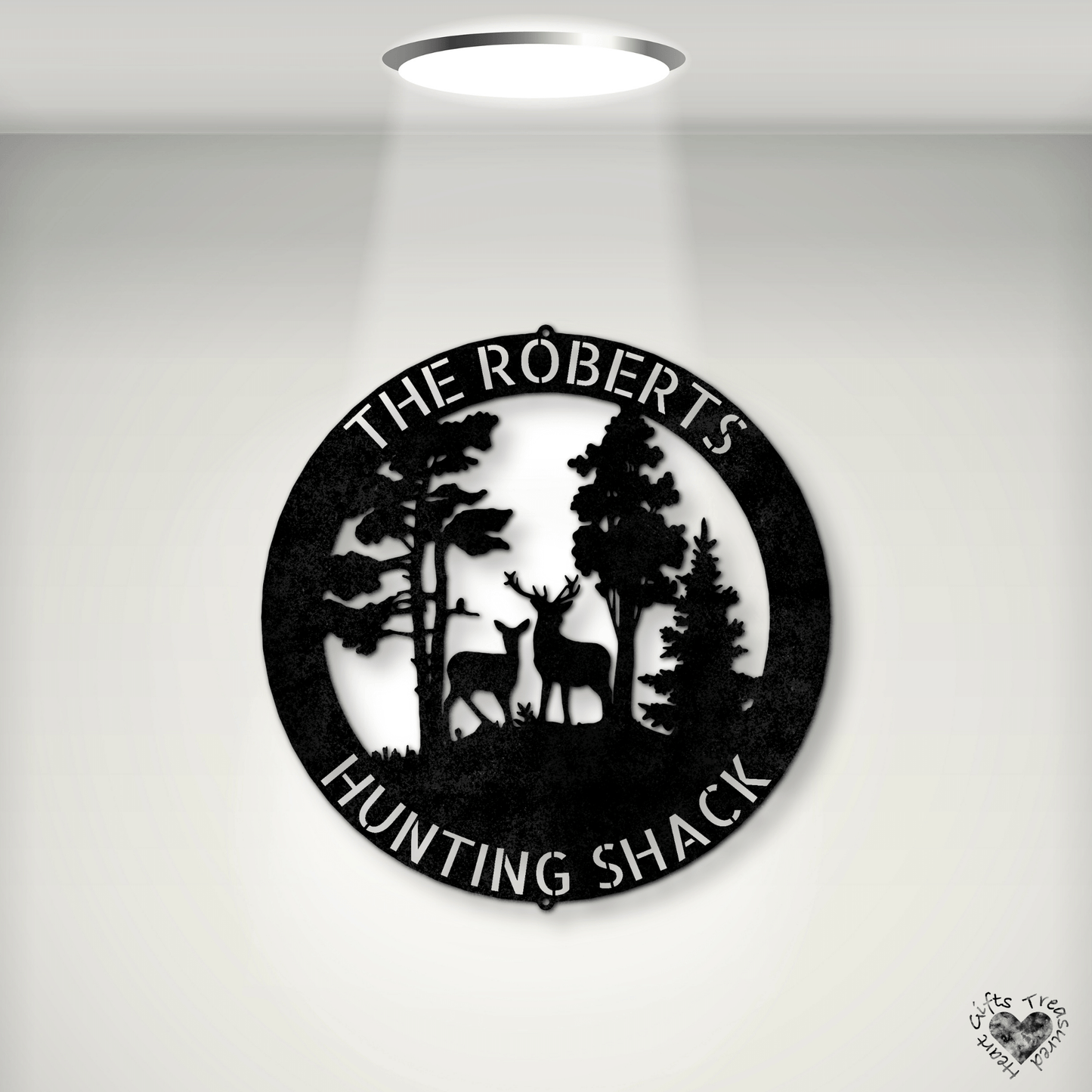 Deer Scene - Steel Sign custom Black 12" 