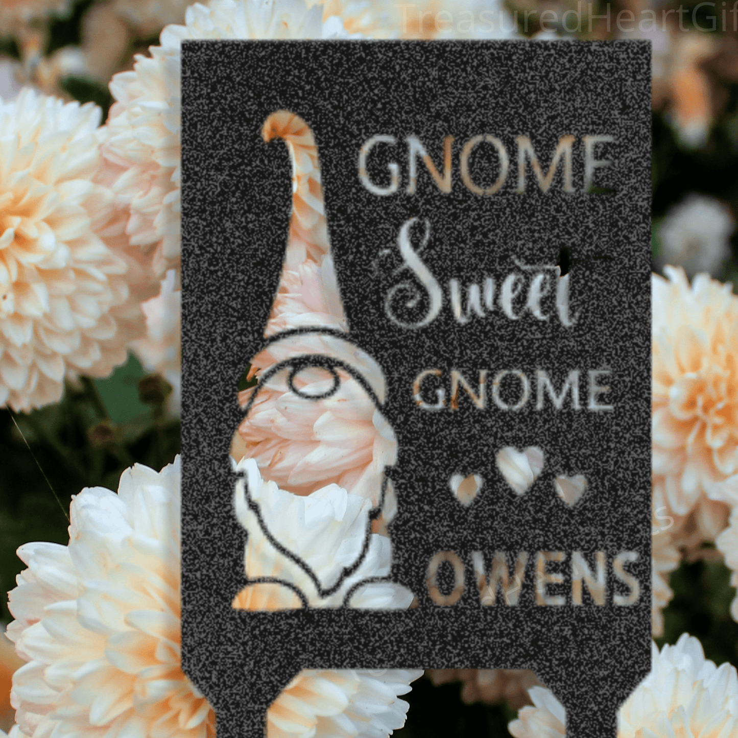 Gnome Yard Stake custom Black 18" 