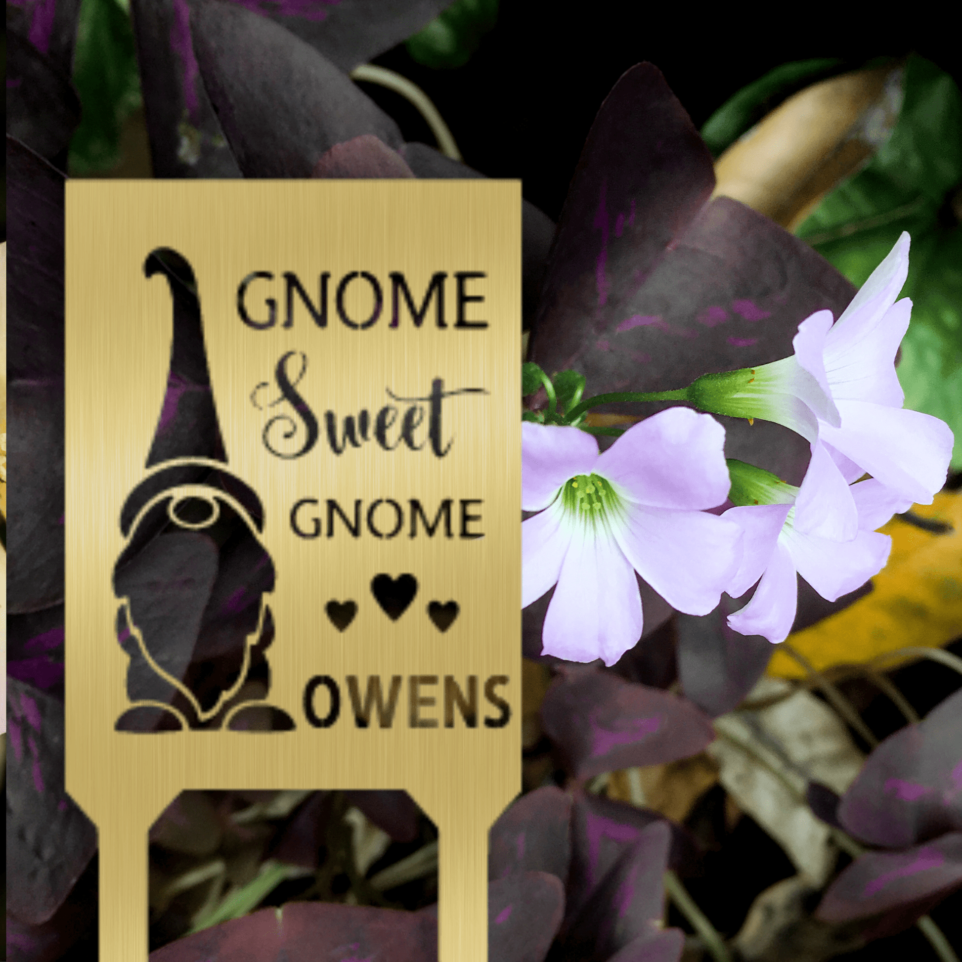 Gnome Yard Stake custom Gold 18" 