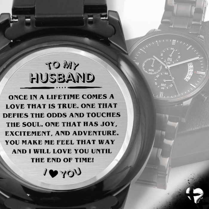 Husband - Once In A Lifetime - Engraved Watch HGF#142EW Jewelry Two Tone Box 