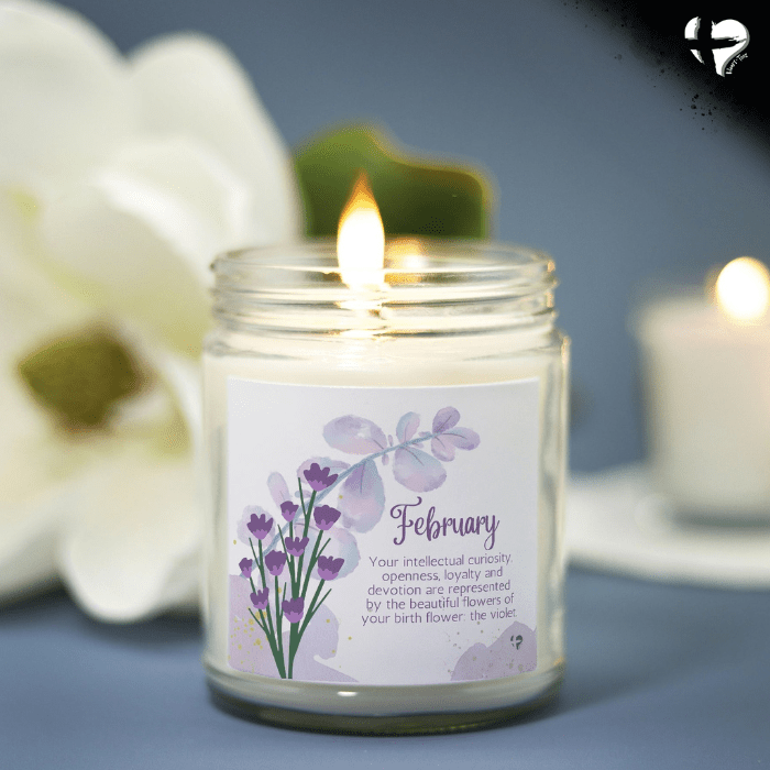 February Violet - Birth Month Flower - Soy Candle HGF#257SC Candles Vanilla 