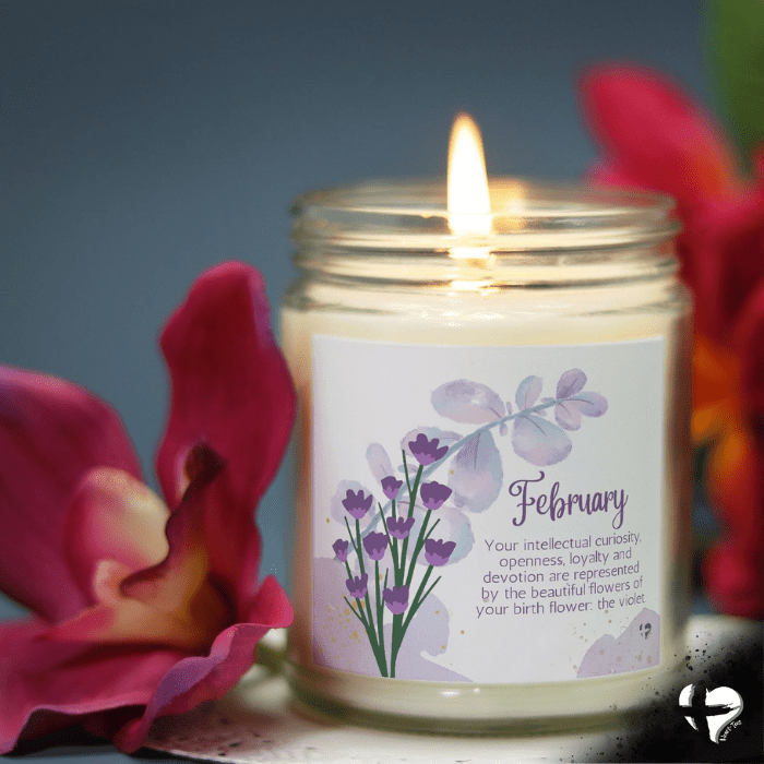 February Violet - Birth Month Flower - Soy Candle HGF#257SC Candles 