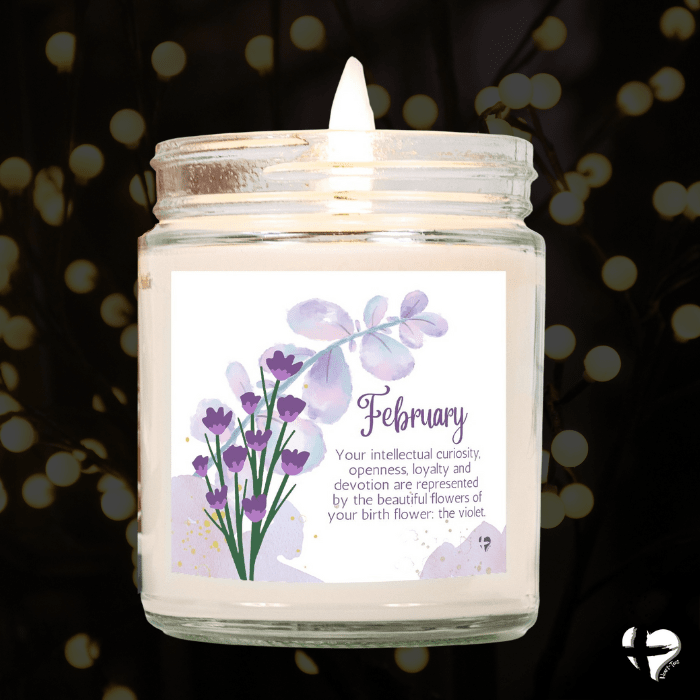 February Violet - Birth Month Flower - Soy Candle HGF#257SC Candles 