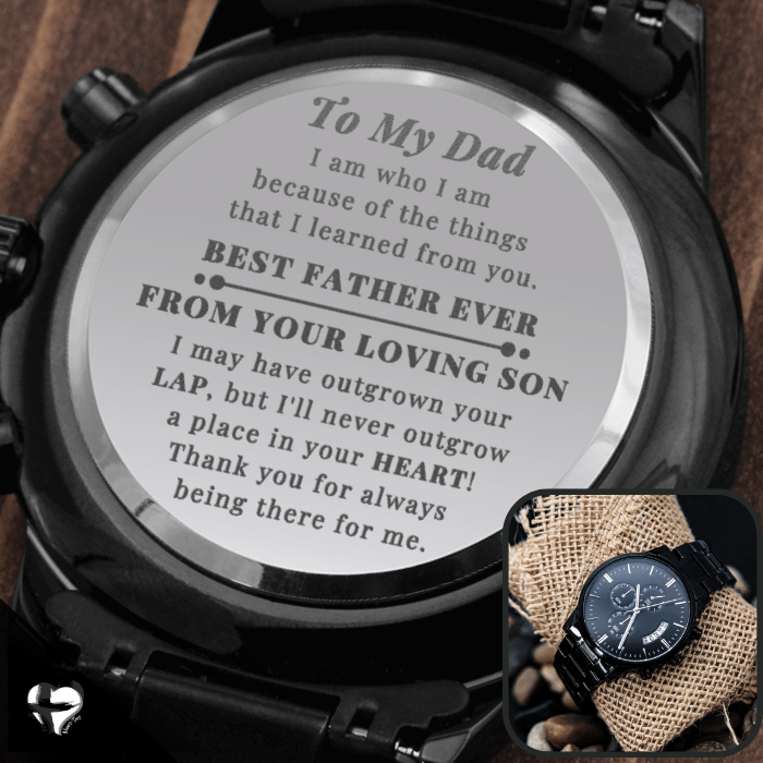 To Dad - Always In Your Heart - Engraved Watch From Son Watches Standard Box 