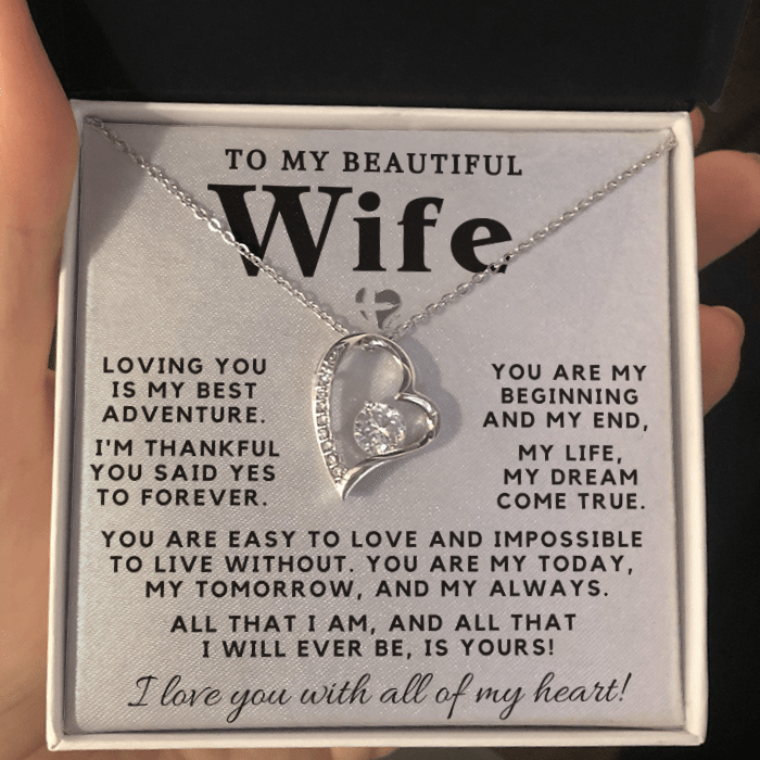 My Wife - My Best Adventure - Forever Love Heart Necklace HGF#98FLb Jewelry 
