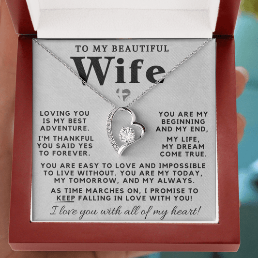 Wife - My Dream Come True - Forever Love Heart Necklace HGF#98FLc Jewelry 