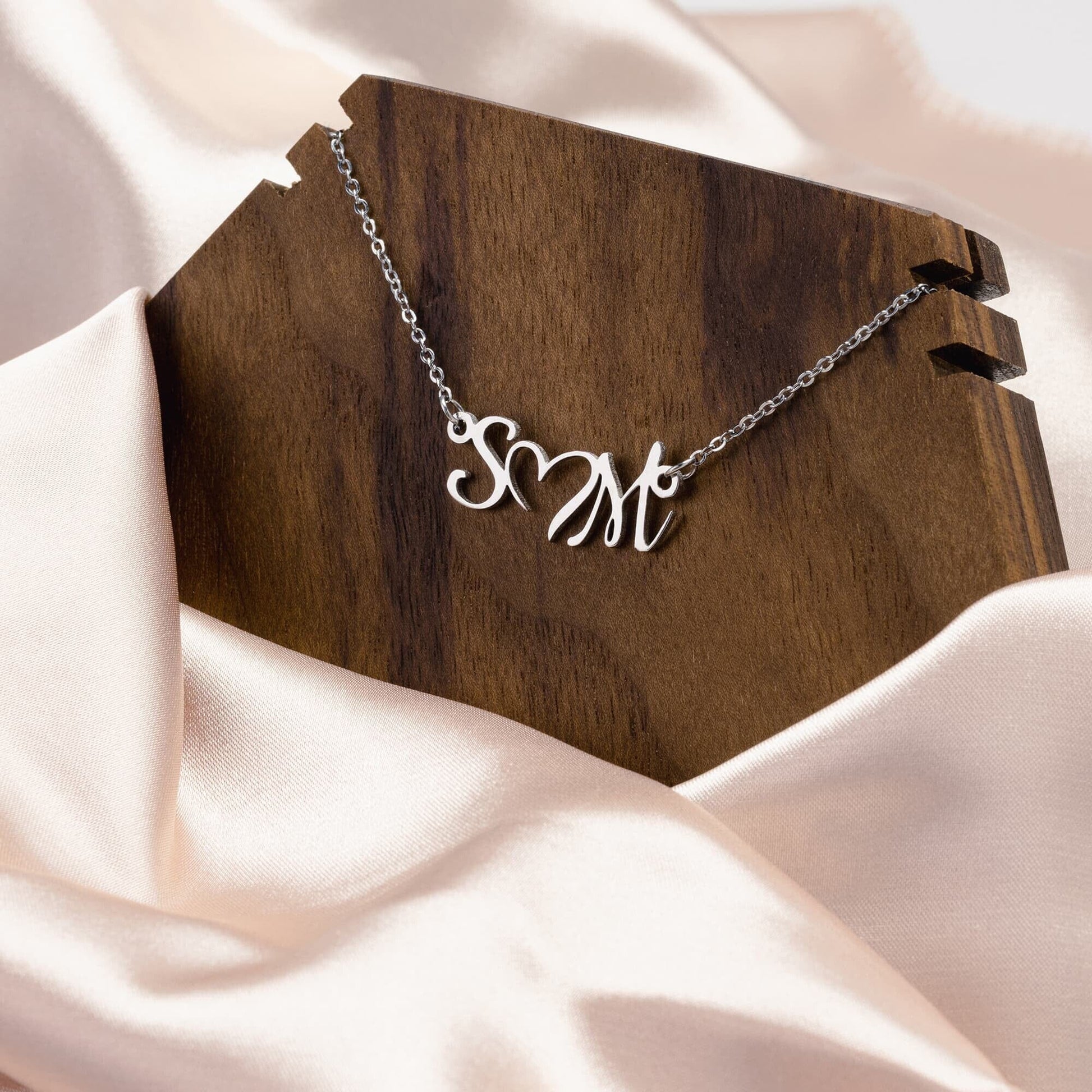 Personalized Heart Necklace With Initials - HGF#227HI Jewelry 