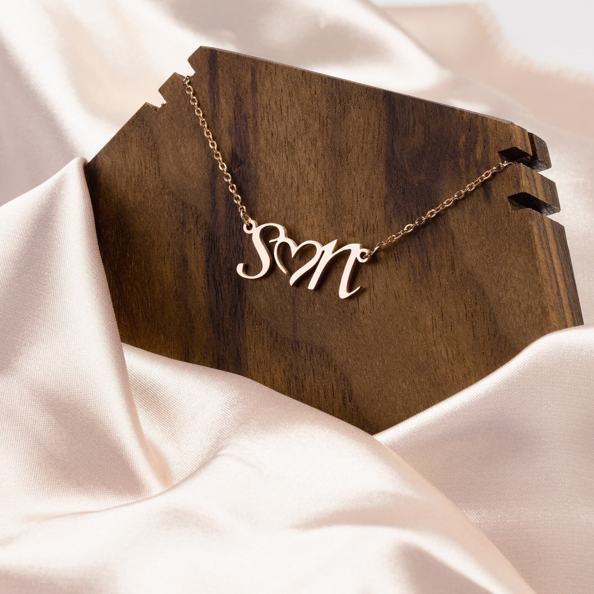 Personalized Heart Necklace With Initials - HGF#227HI Jewelry 