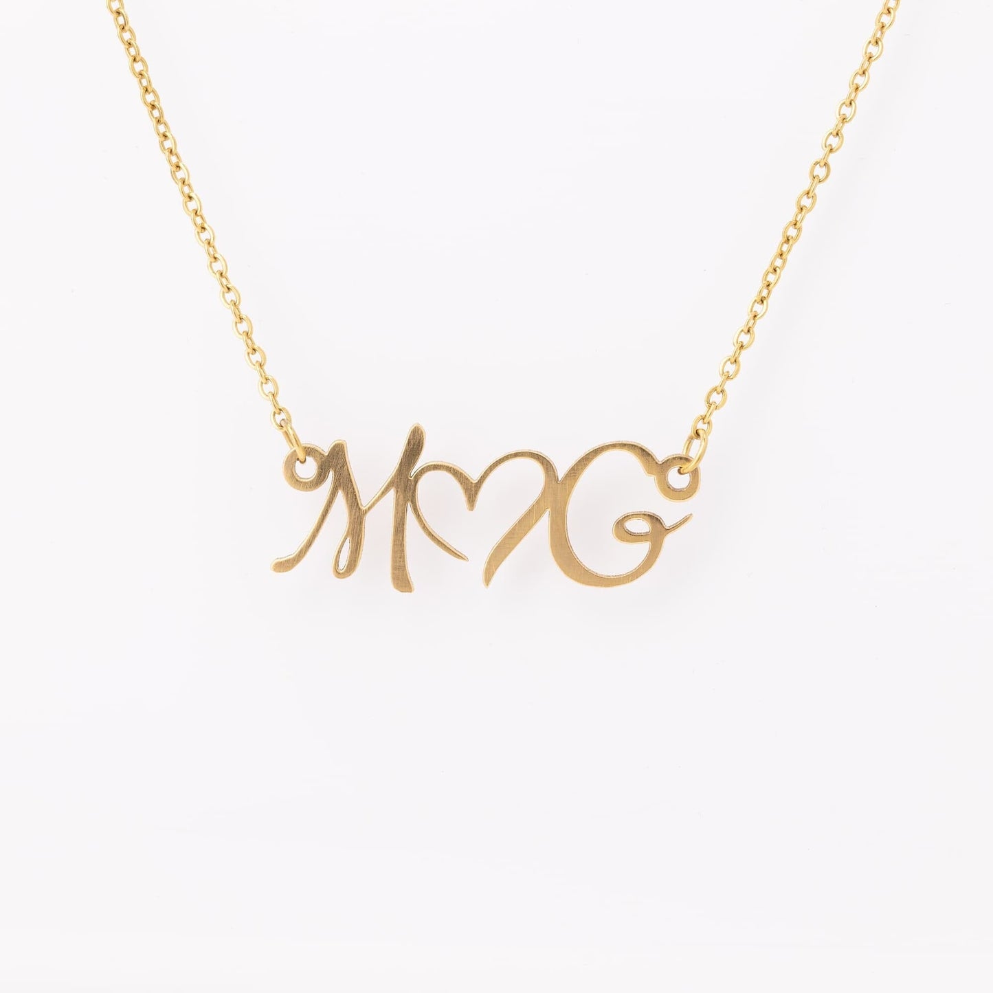 Personalized Heart Necklace With Initials - HGF#227HI Jewelry Gold 