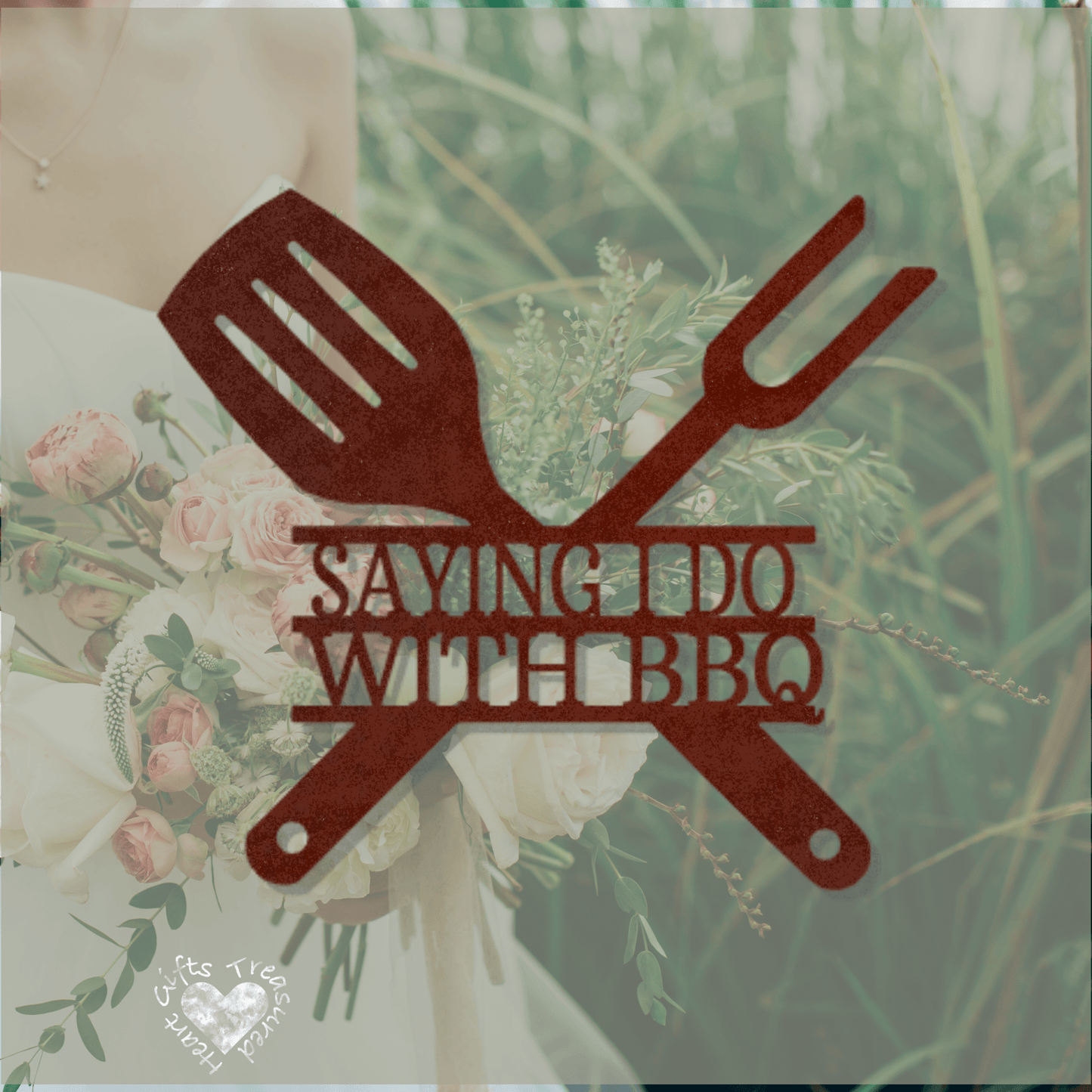 I Do BBQ Wedding Custom Sign Metal 