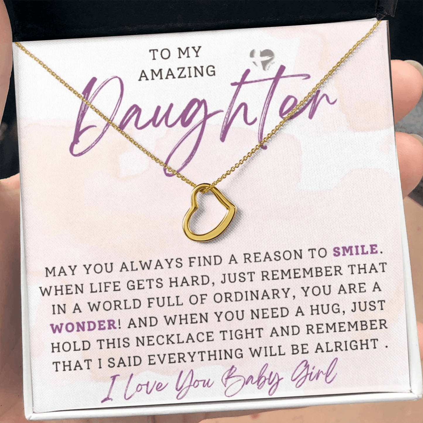 Amazing Daughter - You're A Wonder - Delicate Heart HGF#196DH Jewelry 