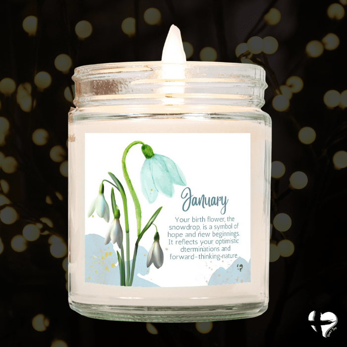 January Snowdrop - Birth Month Flower - Soy Candle HGF#258SC Candles 