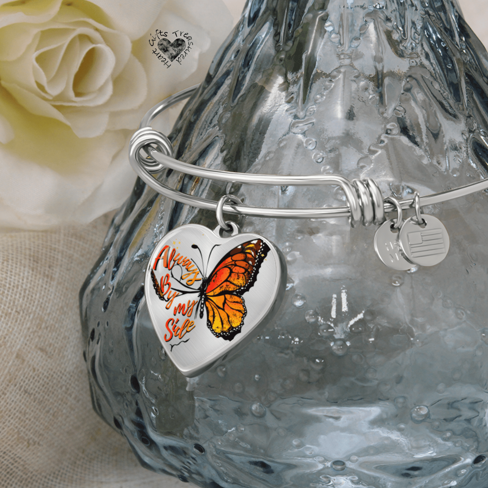Always By My Side Monarch Butterfly Bangle Custom 