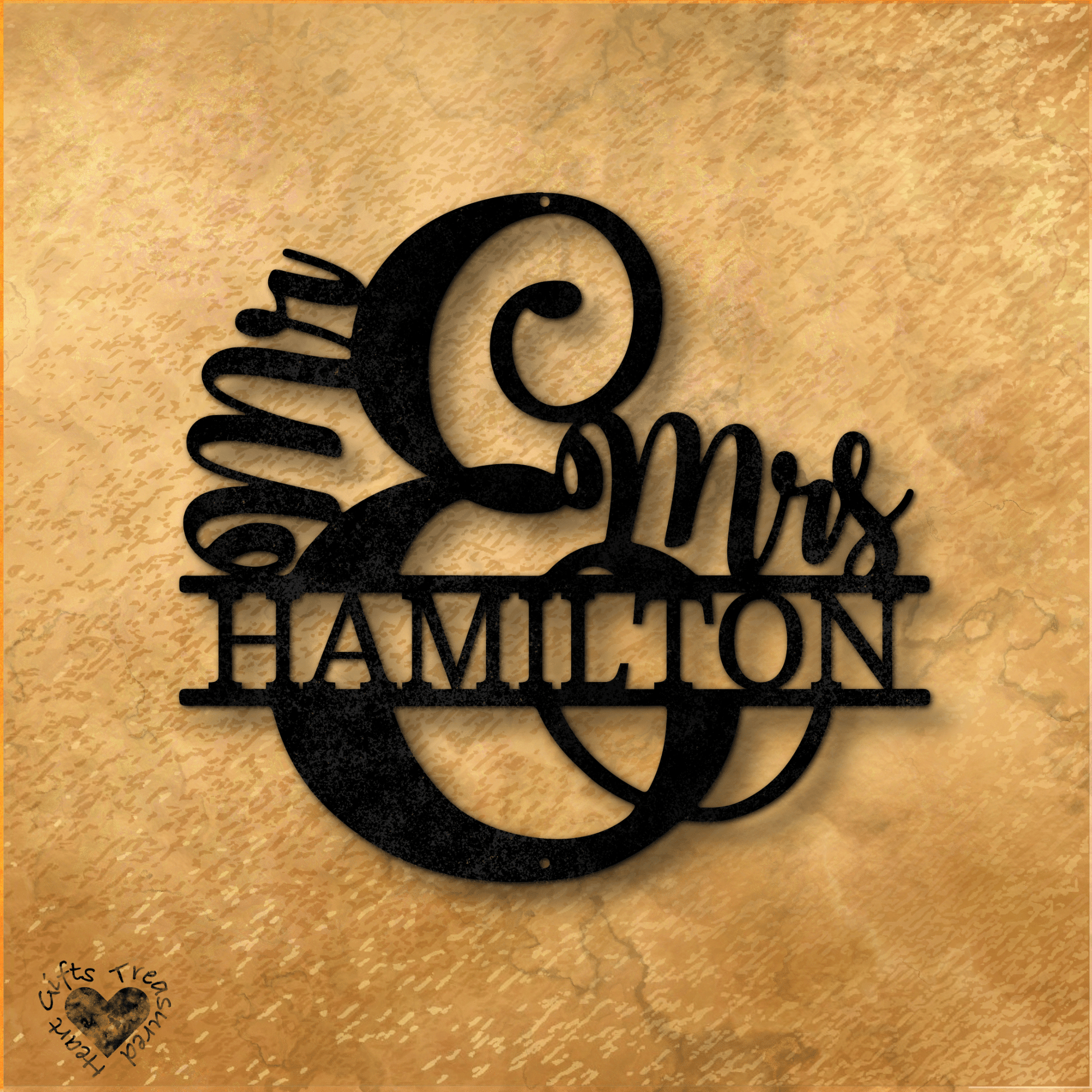 Mr and Mrs Custom Name Sign custom Black 12" 