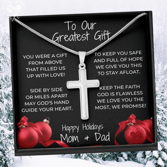 Our Greatest Gift - Personalized Cross Necklace 100C10 Jewelry 