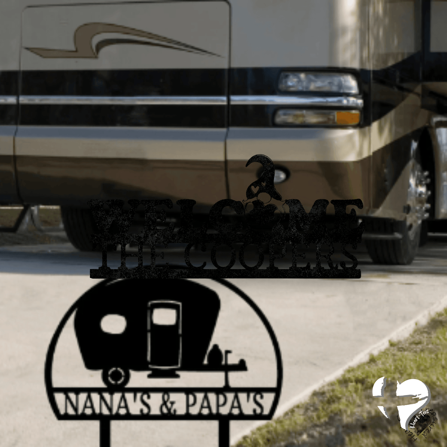 Camper Yard Monogram - Steel Sign custom 