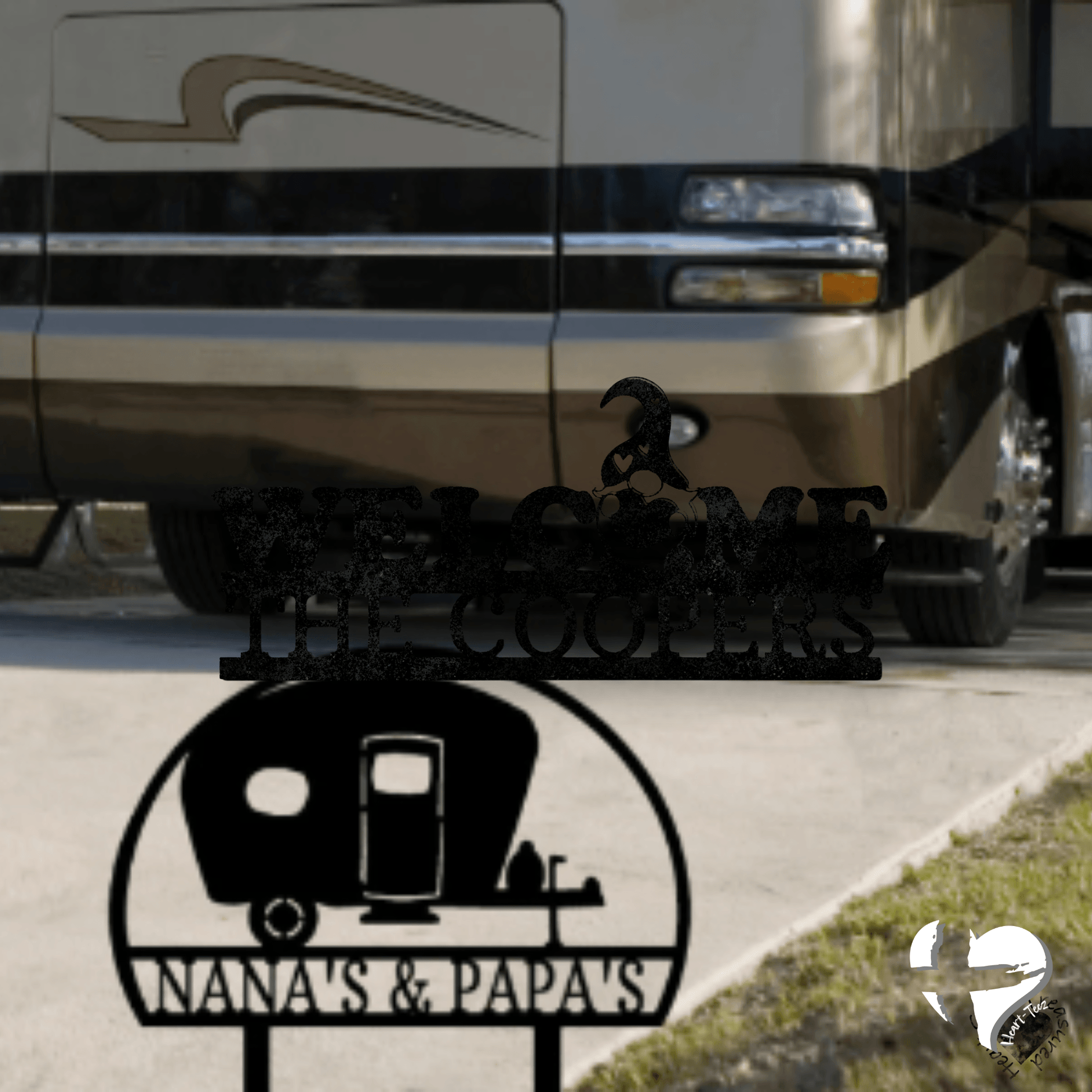 Camper Yard Monogram - Steel Sign custom 