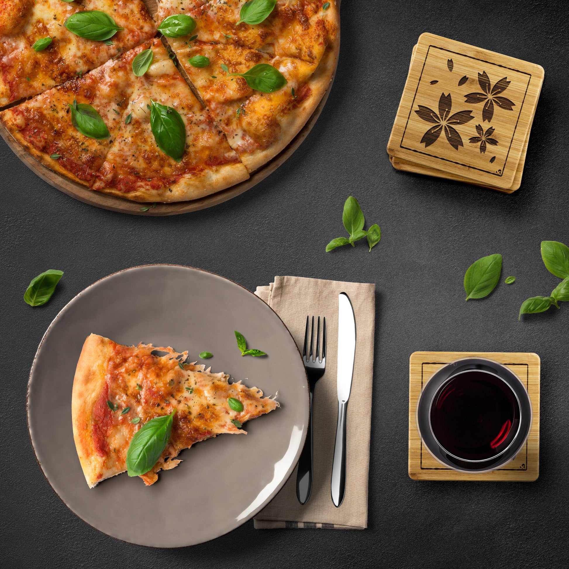 Sakura Bamboo Coasters Home Goods 