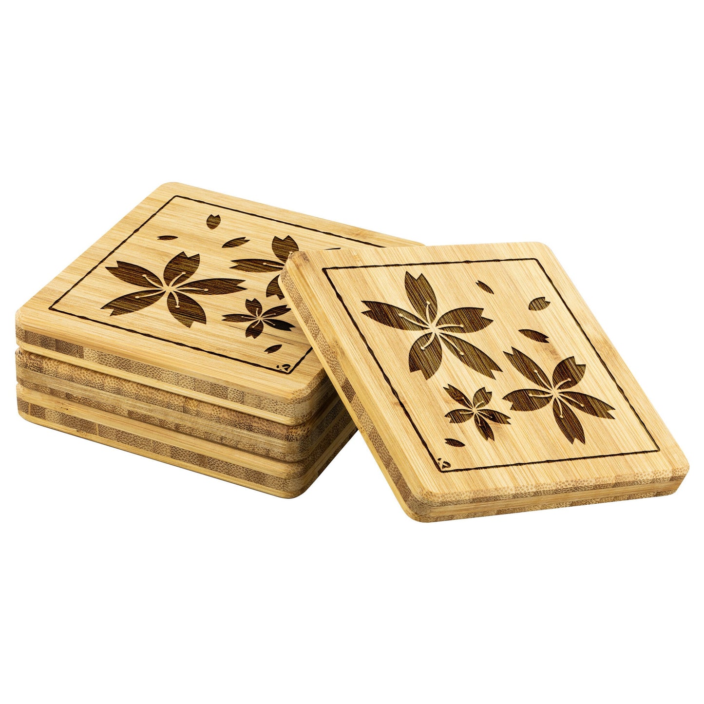 Sakura Bamboo Coasters Home Goods 