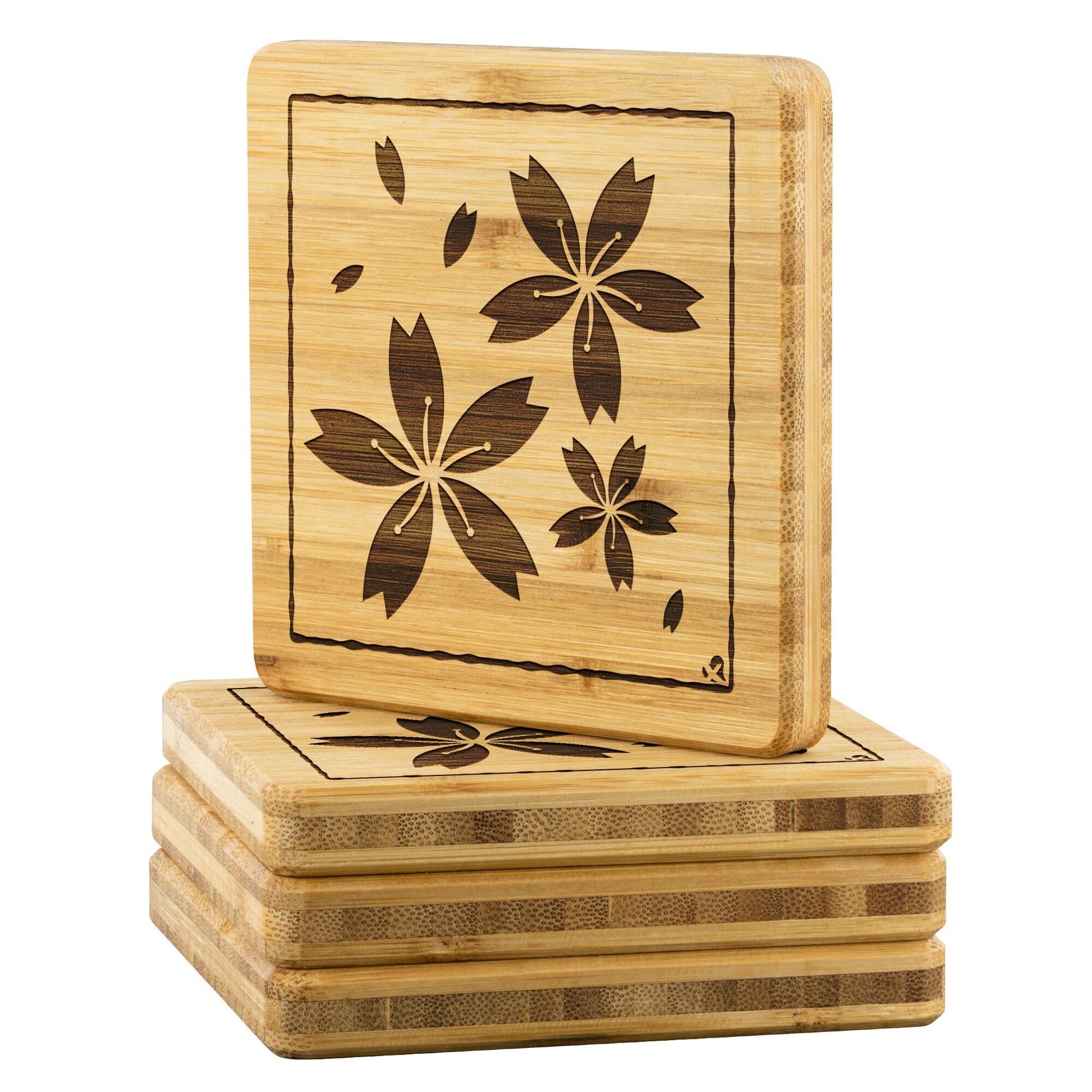 Sakura Bamboo Coasters Home Goods 