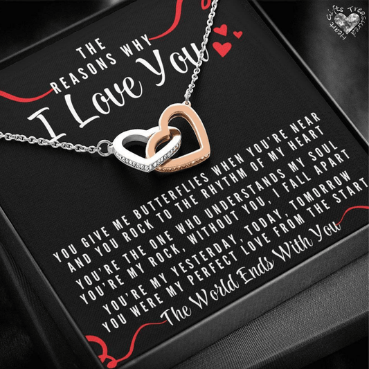 Rhythm of My Heart, Interlocking Heart Necklace Jewelry 