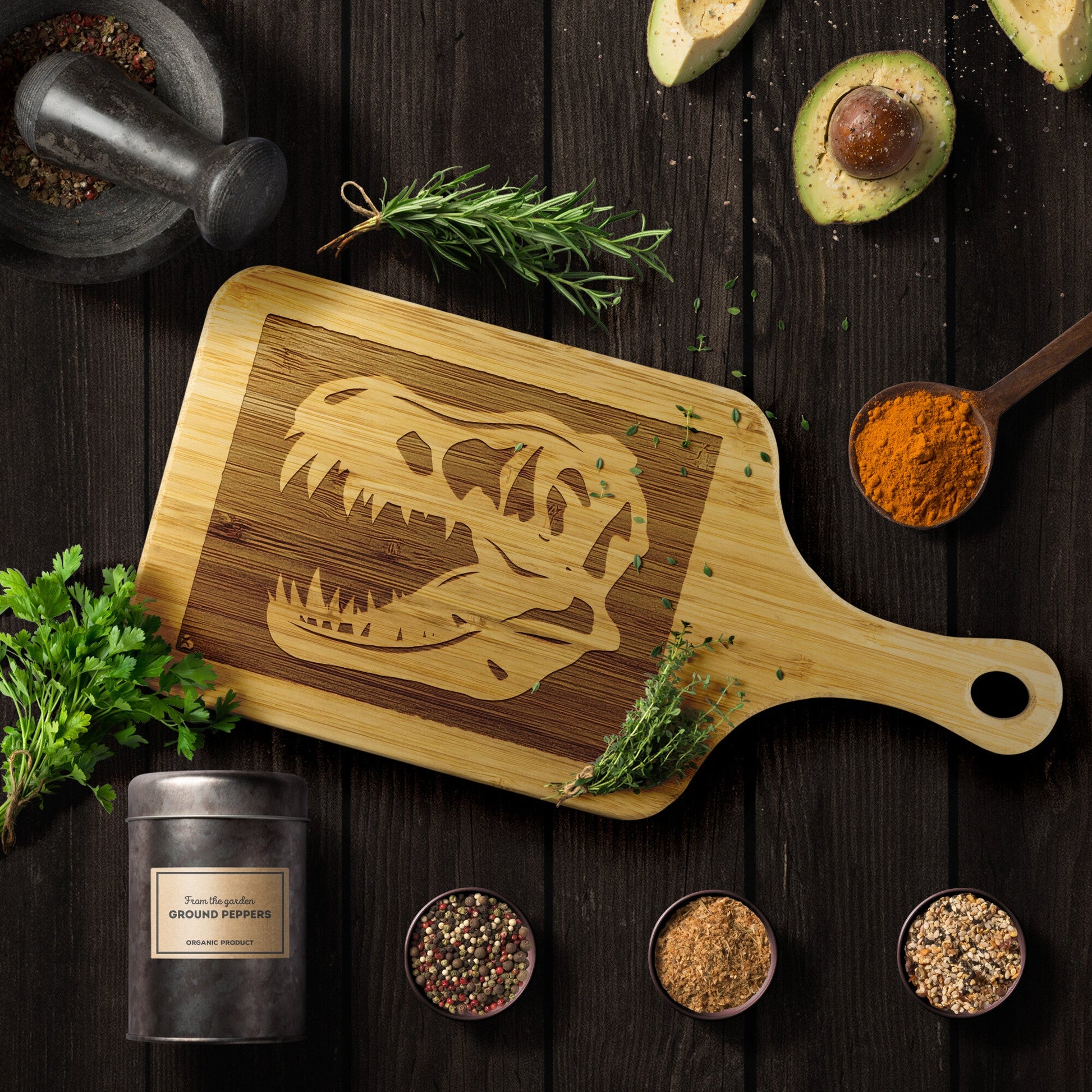 T-Rex cutting board with handle Kitchenware Small 