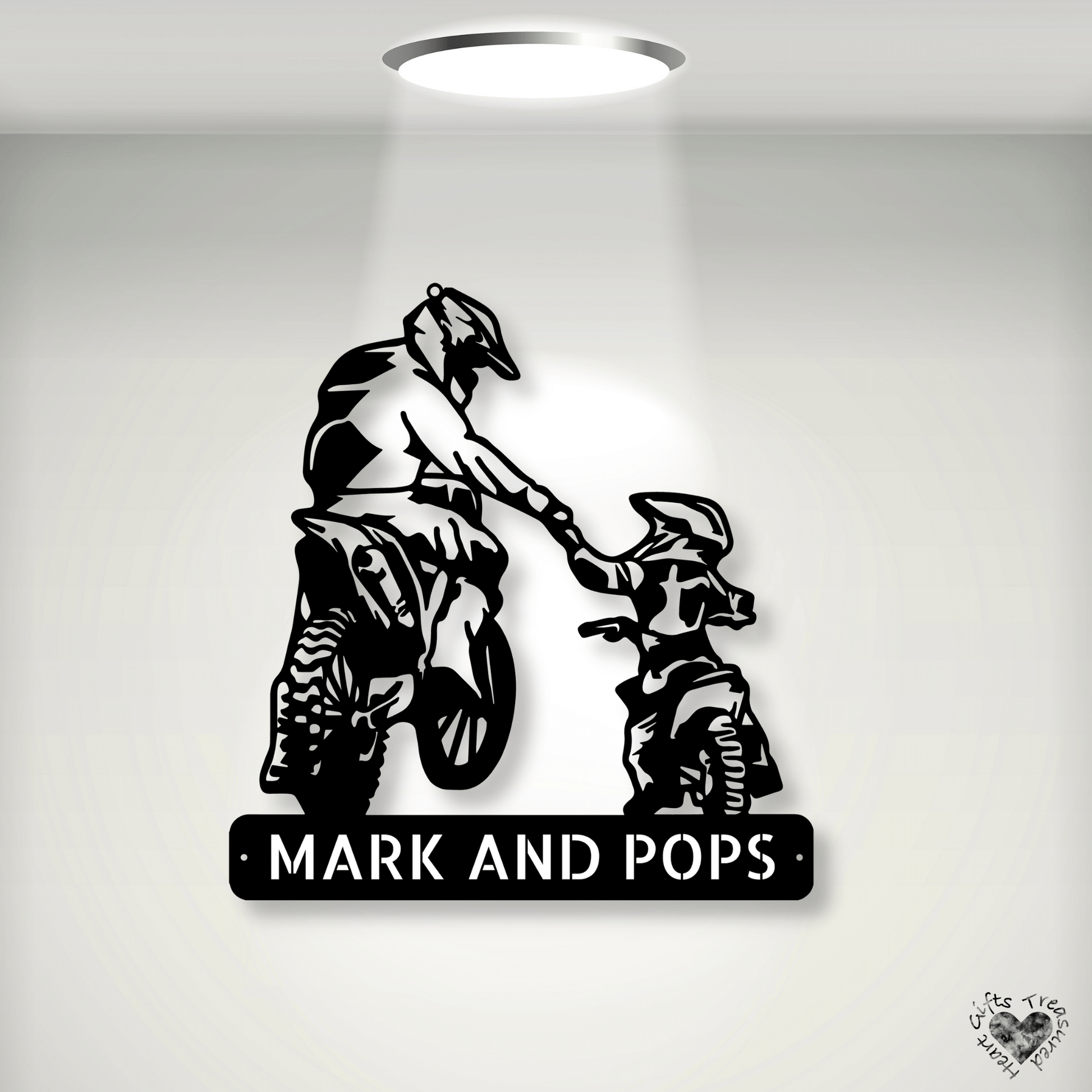 Father and Son Ride Or Die Steel Sign Custom Black 12" 