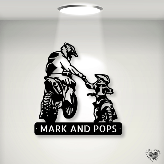 Father and Son Ride Or Die Steel Sign Custom Black 12" 