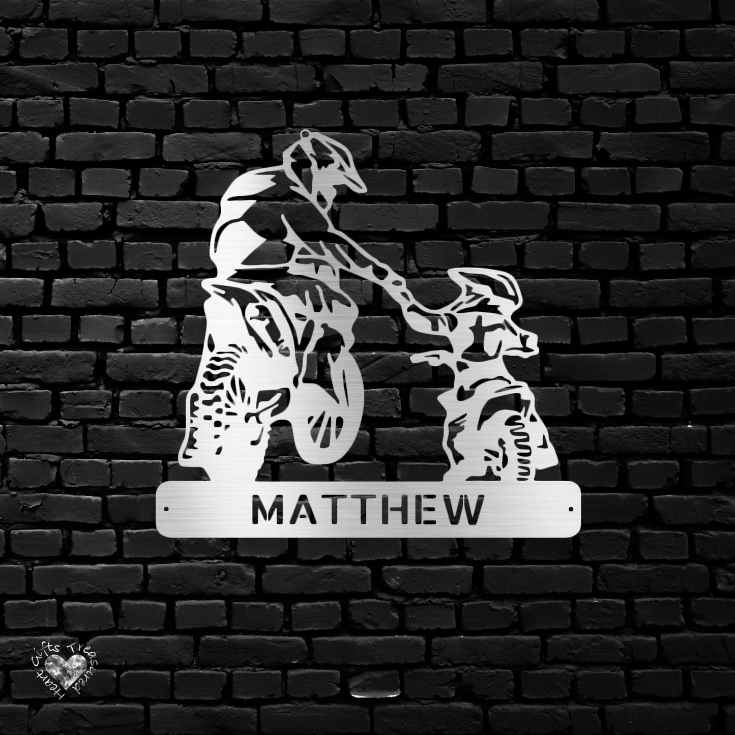 Father and Son Ride Or Die Steel Sign Custom Silver 12" 
