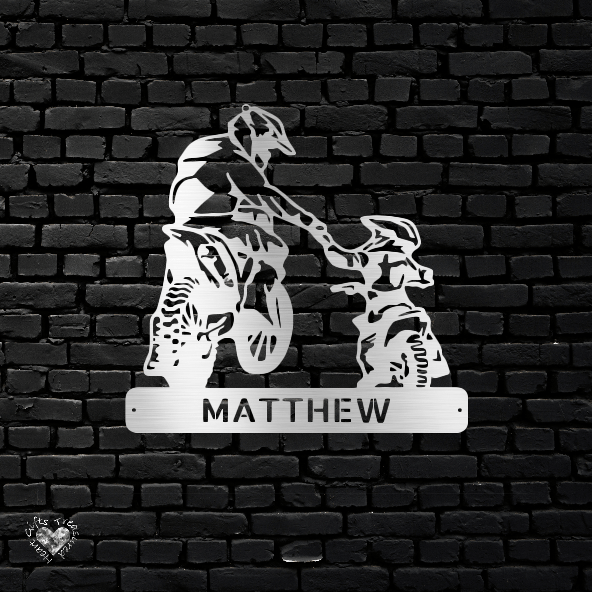 Father and Son Ride Or Die Steel Sign Custom Silver 12" 