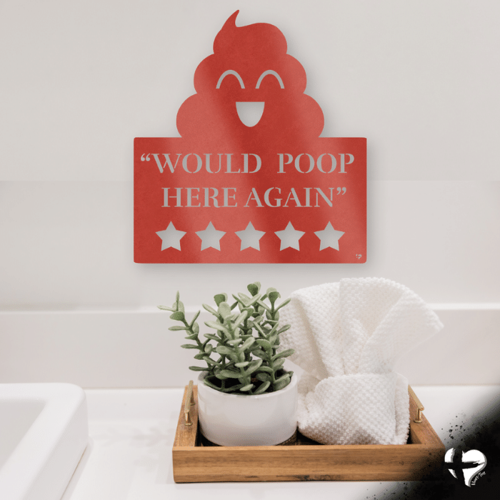 Would Poop Here Again Bathroom Art Wall Art 