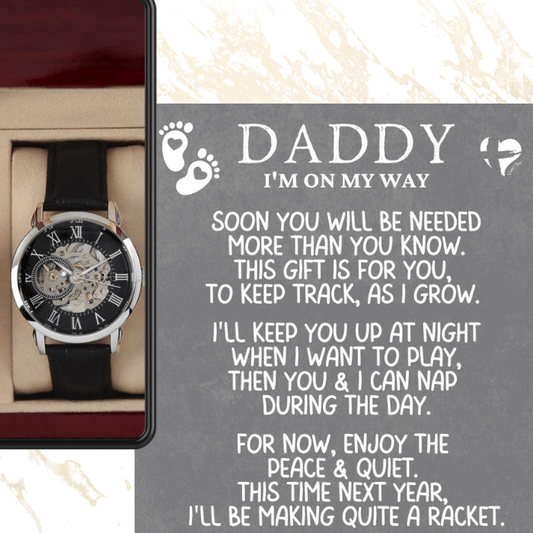 Dad To Be - I'm On My Way - From Baby Bump Openwork Watch #81OWaR Jewelry 