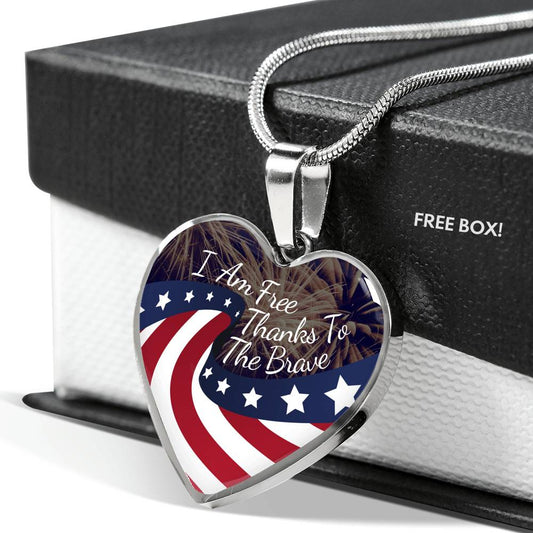 American Flag Pendant Jewelry Luxury Necklace (Silver) No 