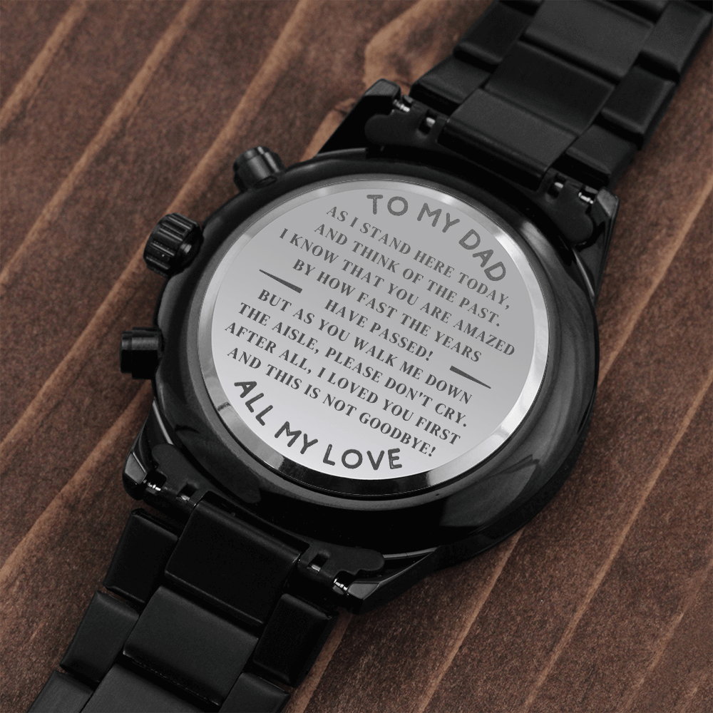 Dad - On My Wedding Day - Engraved Watch From Bride 89EW Jewelry 