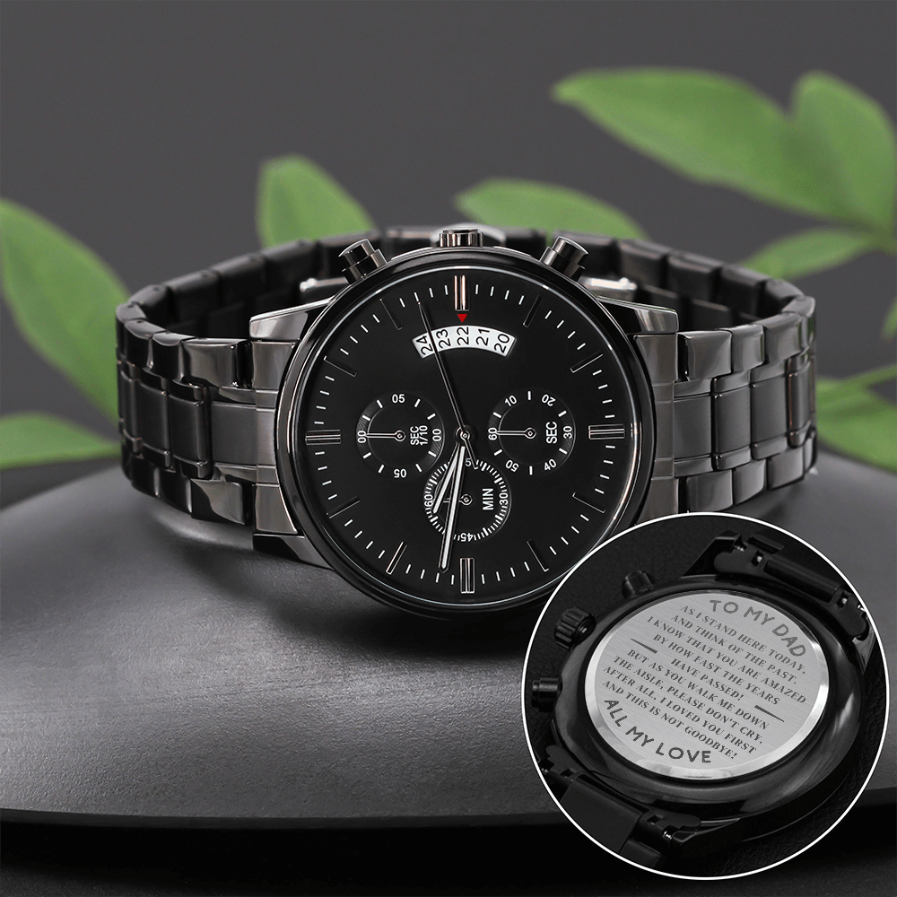 Dad - On My Wedding Day - Engraved Watch From Bride 89EW Jewelry 