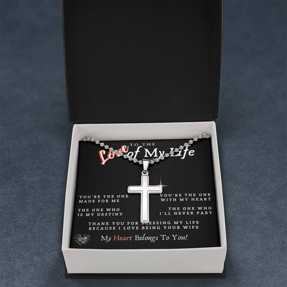 To My Husband - The Love Of My Life Cross Necklace 100C4 Jewelry 