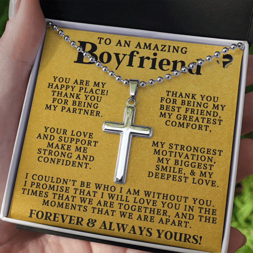 Boyfriend My Happy Place Cross Ball Chain Jewelry 