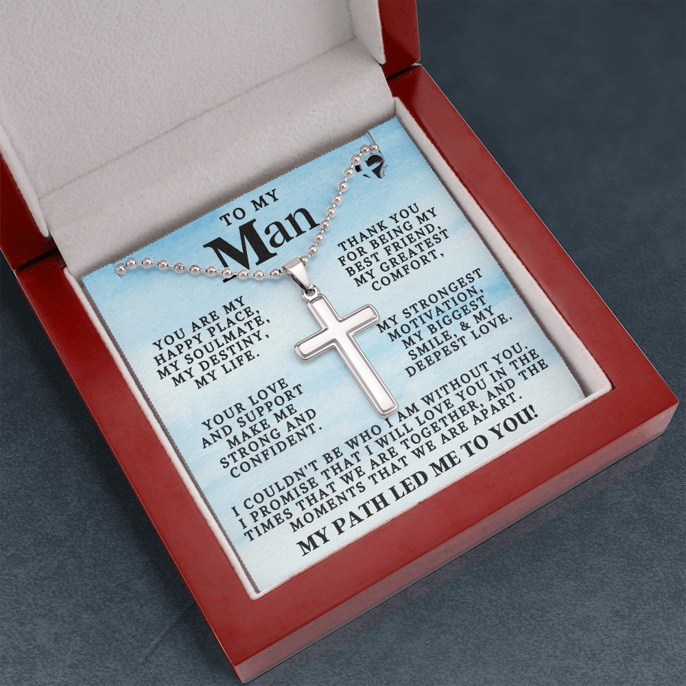 My Man - My Happy Place - Cross Ball Chain Jewelry 