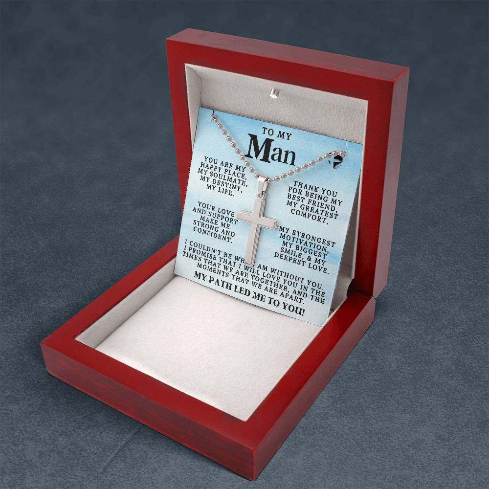 My Man - My Happy Place - Cross Ball Chain Jewelry 