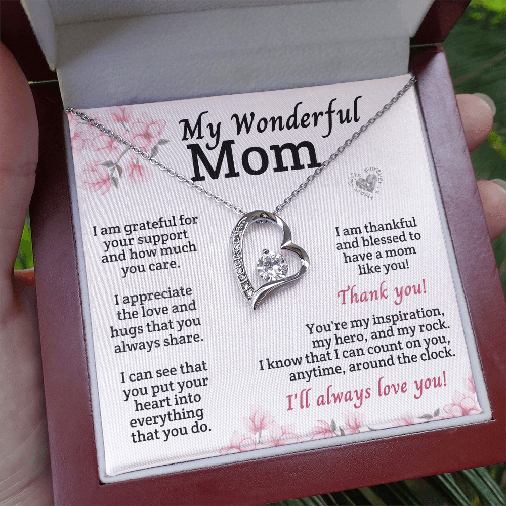 Wonderful Mom Heart Pendant Custom 