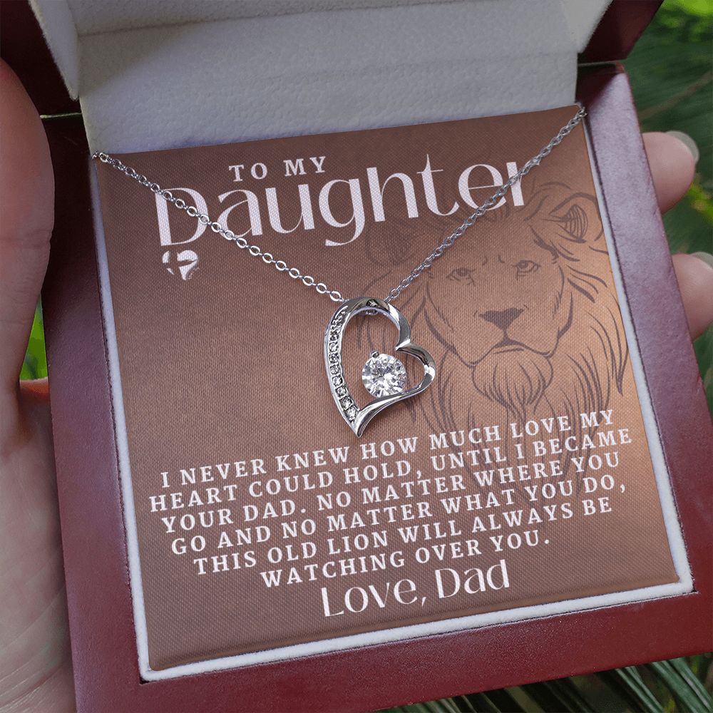 Daughter - This Old Lion - Forever Love Heart Necklace HGF#156FL R Jewelry 