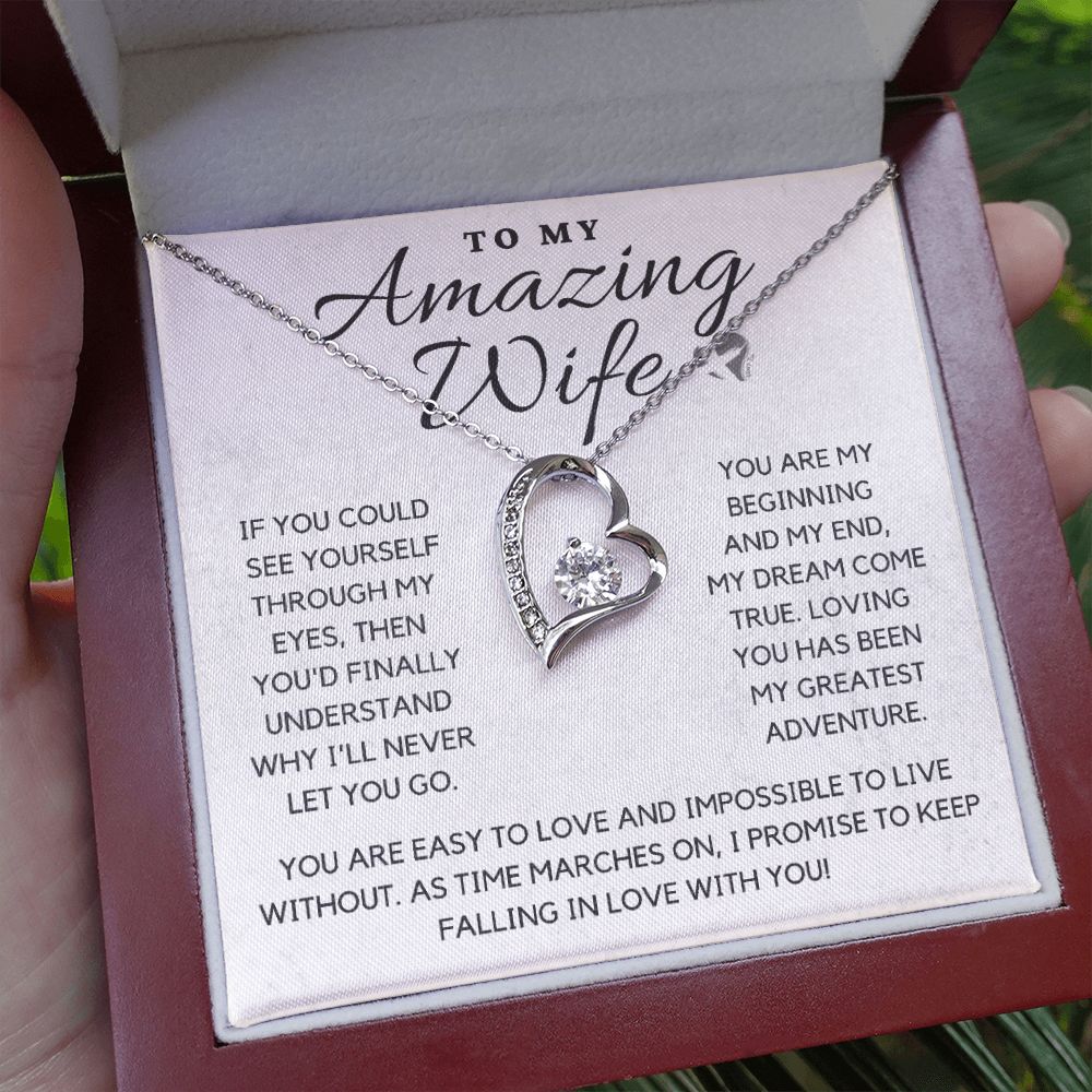 Amazing Wife - My Beginning & End - Heart Necklace HGF#110v2 Jewelry 