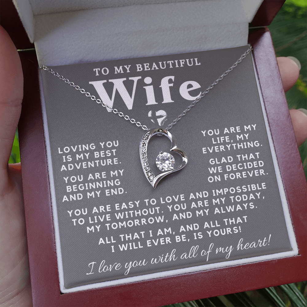 Wife - My Everything - Forever Love Heart Necklace HGF#98FLa-2 Jewelry 