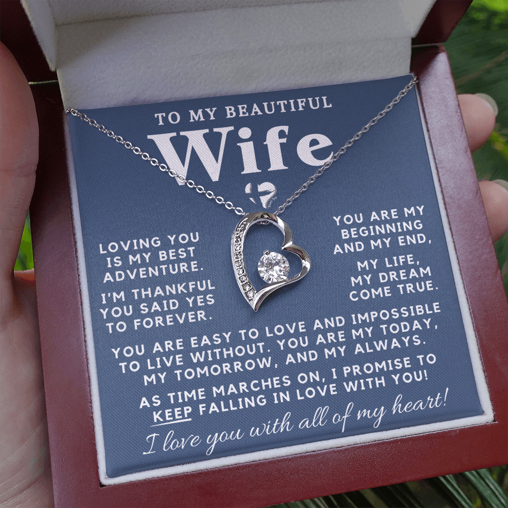 Wife - My Dream Come True - Forever Love Heart Necklace HGF#98FLcb-2 Jewelry 