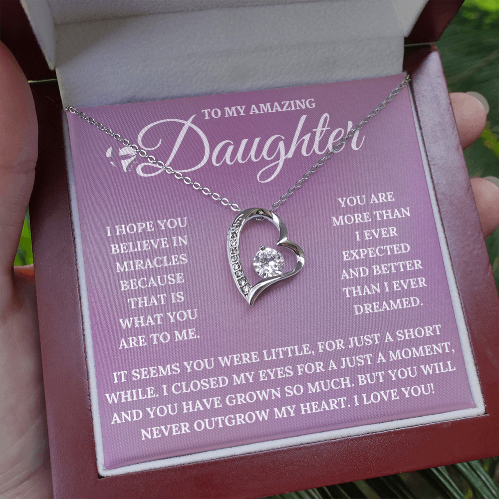 Daughter - My Miracle - Forever Love Heart Necklace HGF#126FL Jewelry 