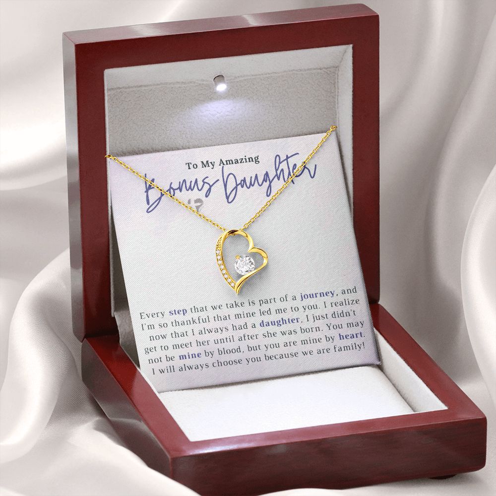 Bonus Daughter - Mine By Heart - Love Necklace HGF#201b2FL Jewelry 18k Yellow Gold Finish Luxury Box 