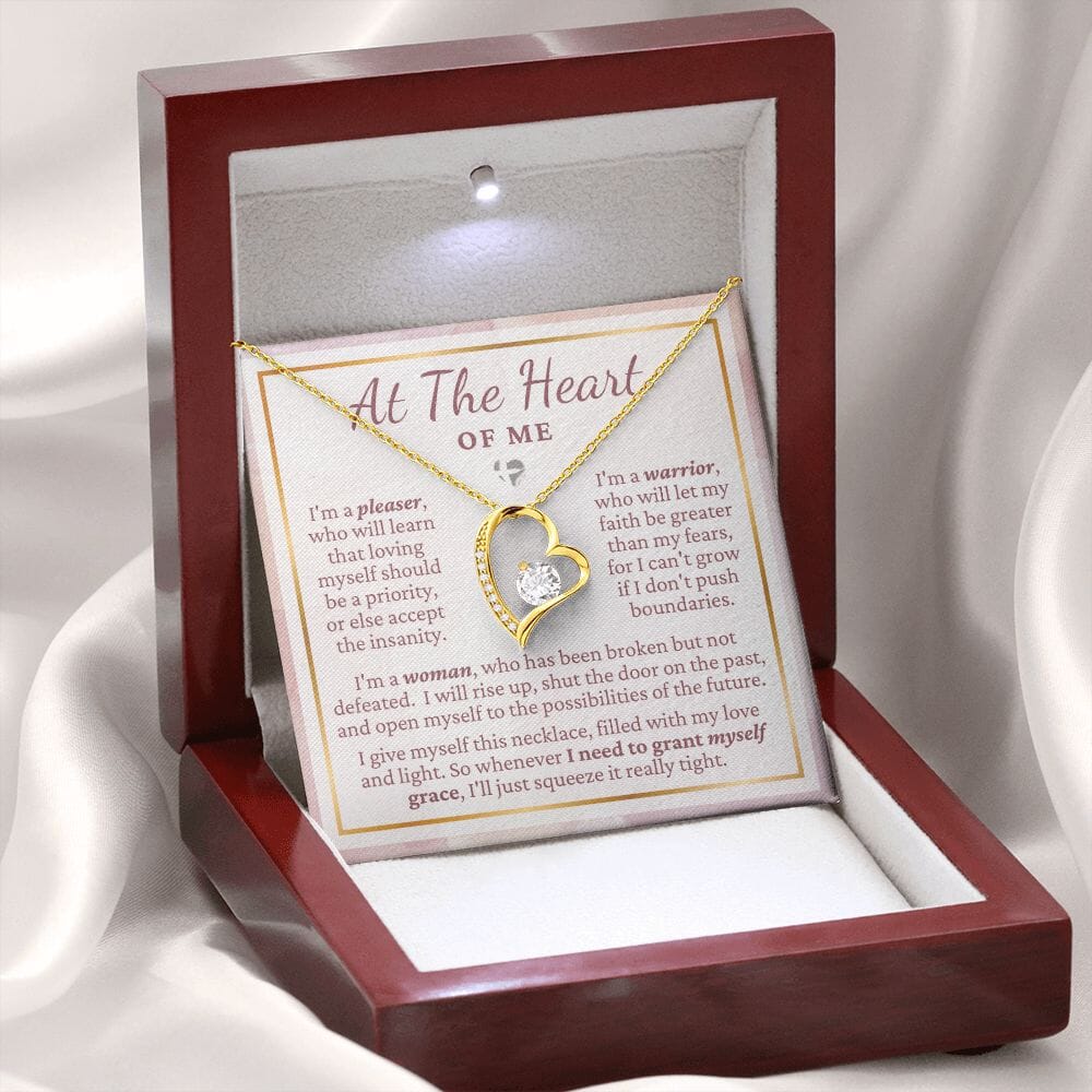 At The Heart Of Me - Self Love - Heart Necklace HGF#250FL2 Jewelry 18k Yellow Gold Finish Luxury Box 