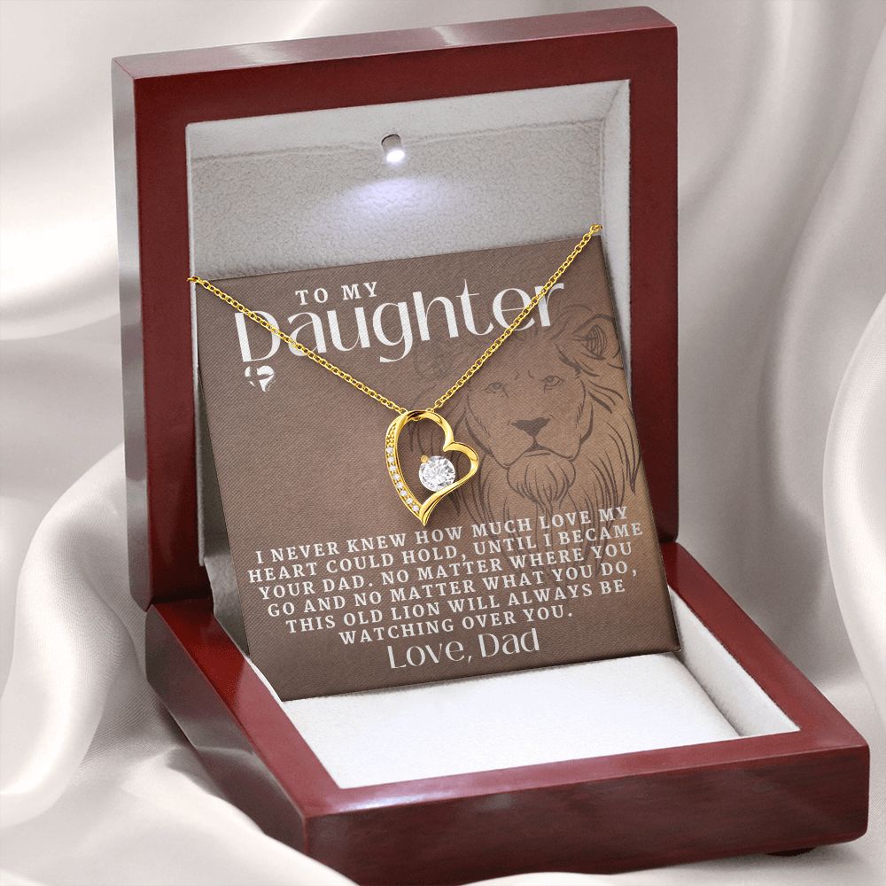 Daughter - This Old Lion - Forever Love Heart Necklace HGF#156FL R Jewelry 